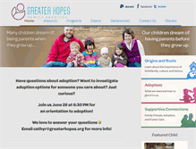 Tablet Screenshot of greaterhopes.org